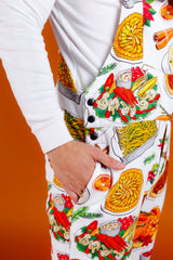 The Spread | Mens White Thanksgiving Pajamaralls® - Shinesty