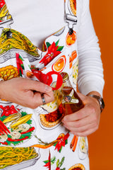 The Spread | Mens White Thanksgiving Pajamaralls® - Shinesty
