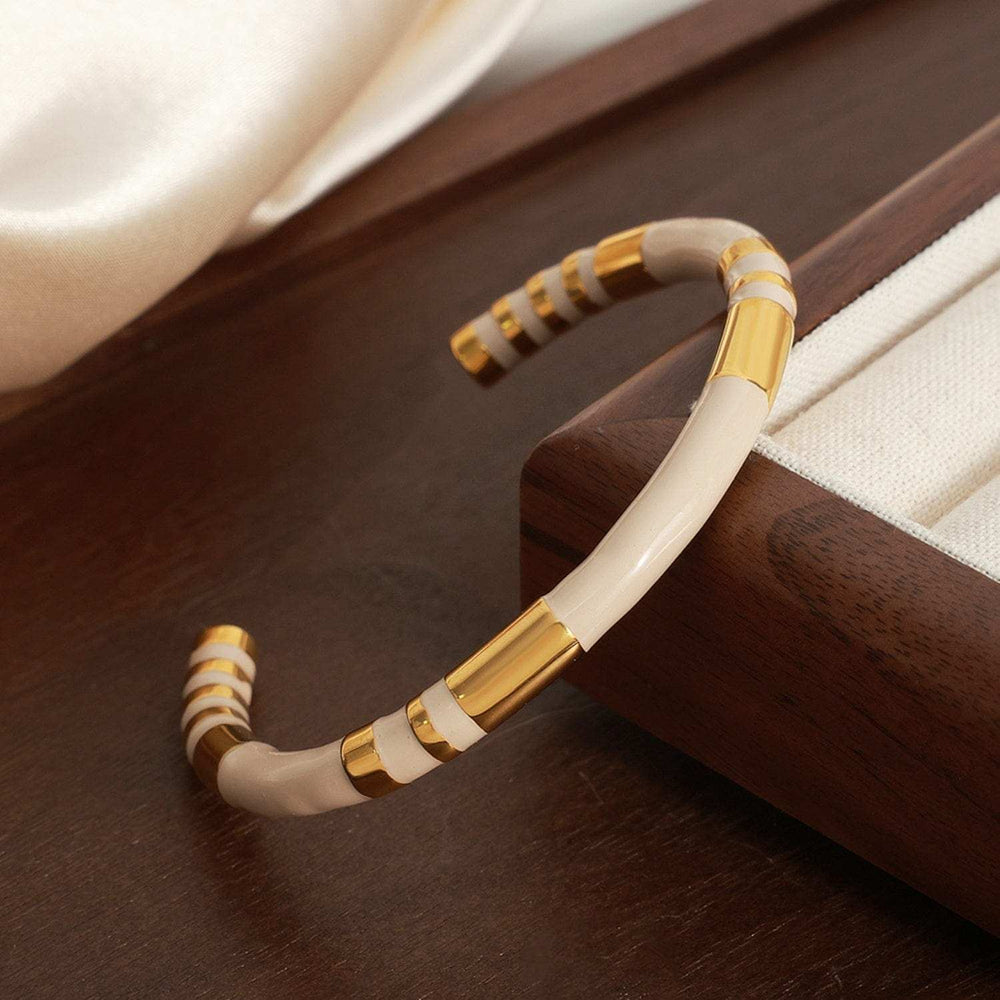 Enamel Titanium Steel Cuff Bracelet - Trendsi - Flyclothing LLC