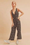 Aemi + Co Ditsy Floral Surplice Sleeveless Wide Leg Jumpsuit - Trendsi - Flyclothing LLC