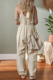 Ruched Sleeveless Wide Leg Jumpsuit - Trendsi