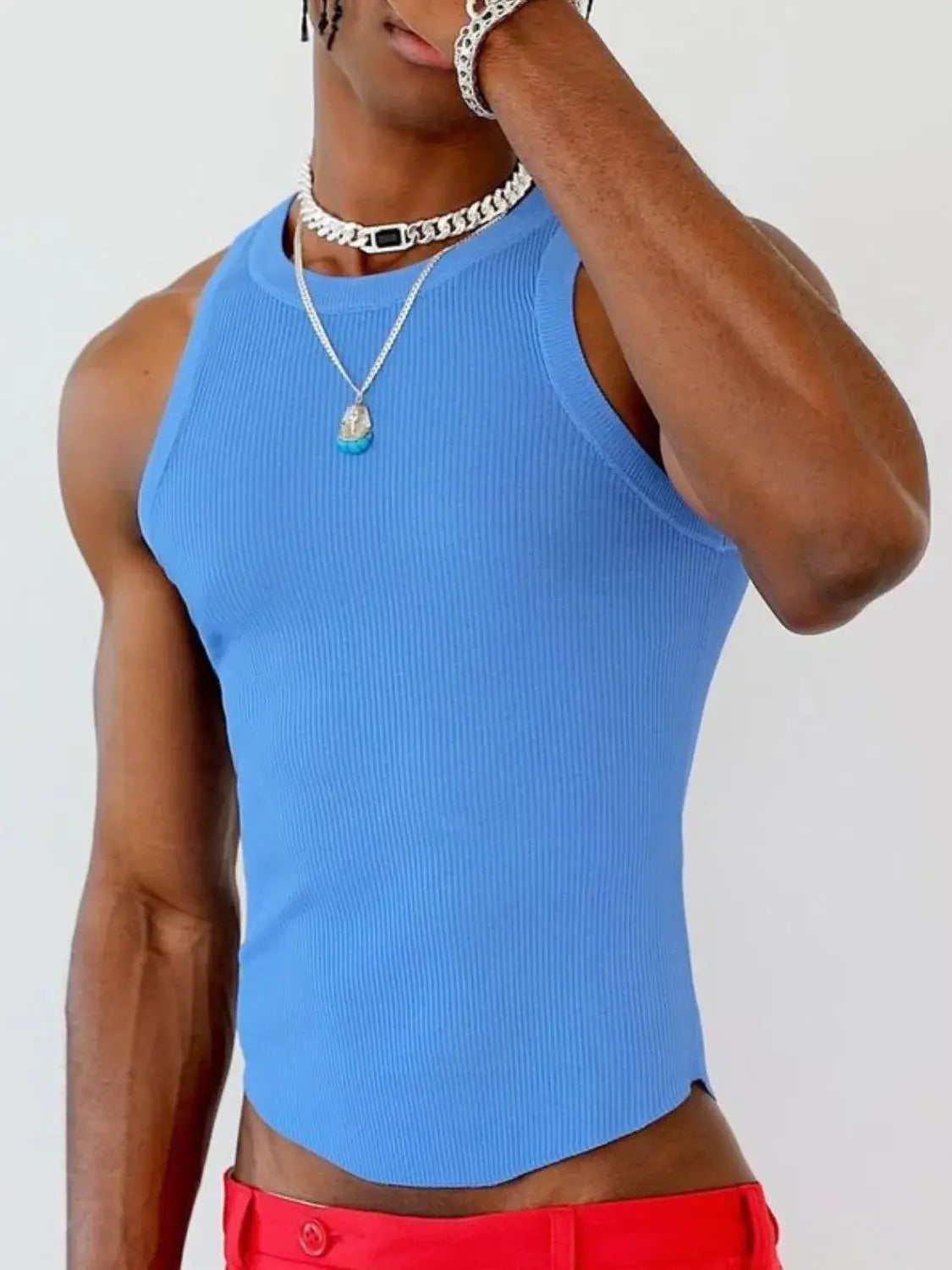 Men's Full Size Round Neck Tank Plus Size - Trendsi - Flyclothing LLC