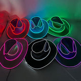 Halloween Carnival Party LED Wireless Fluorescent Colorful Cowboy Flashing Hat