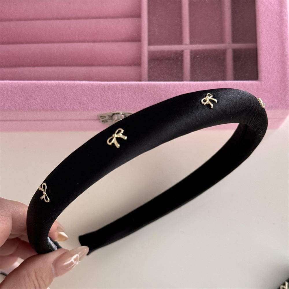 Alloy Bow Trim Headband - Trendsi - Flyclothing LLC