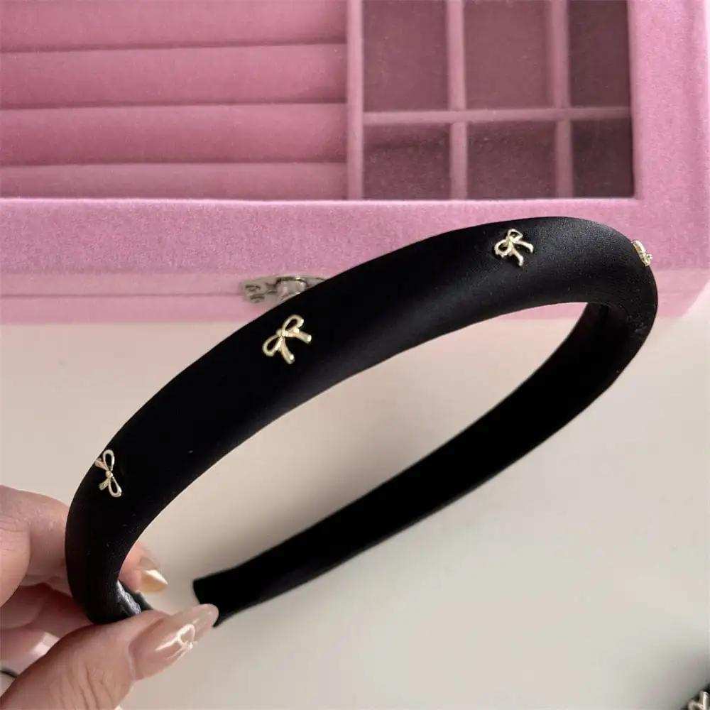 Alloy Bow Trim Headband - Trendsi - Flyclothing LLC