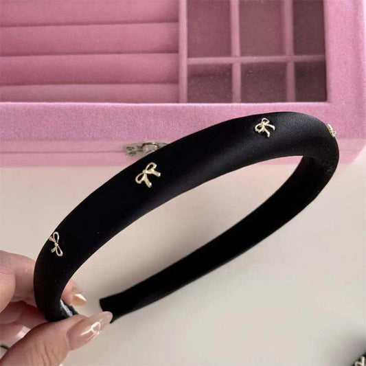 Alloy Bow Trim Headband - Trendsi - Flyclothing LLC
