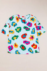 Printed Round Neck Half Sleeve Top - Trendsi - Flyclothing LLC