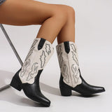 Point Toe Block Heels Boots - Trendsi - Flyclothing LLC
