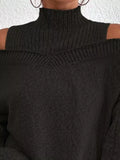 Cold Shoulder Turtleneck Sweater - Trendsi - Flyclothing LLC
