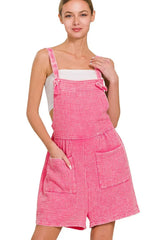 Zenana Woven Double Gauze Acid Washed Romper - Trendsi - Flyclothing LLC