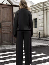 Half Zip Sweatshirt and Wide-Leg Pants Set - Trendsi - Flyclothing LLC