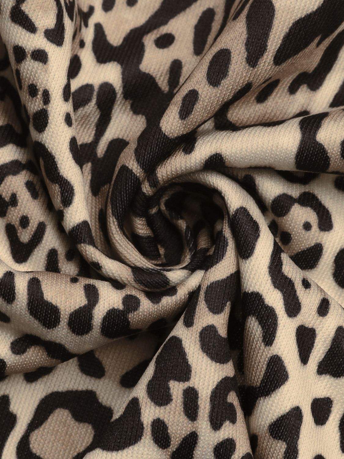 Perfee Leopard Open Front Long Sleeve Jacket - Trendsi - Flyclothing LLC