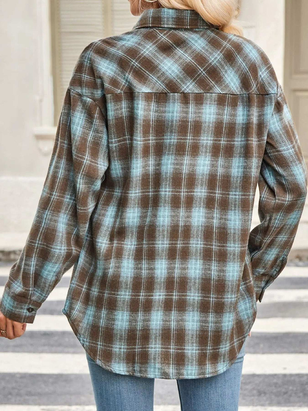 Plaid Button Up Long Sleeve Shirt - Trendsi - Flyclothing LLC
