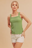 Aemi + Co Square Neck Wide Strap Tank - Trendsi