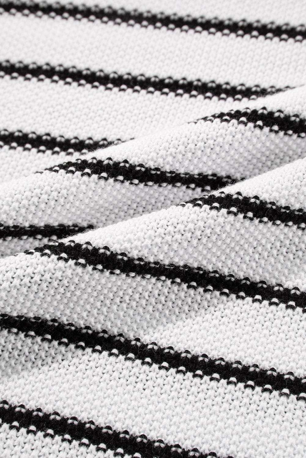 Striped Round Neck Knit Top - Trendsi - Flyclothing LLC