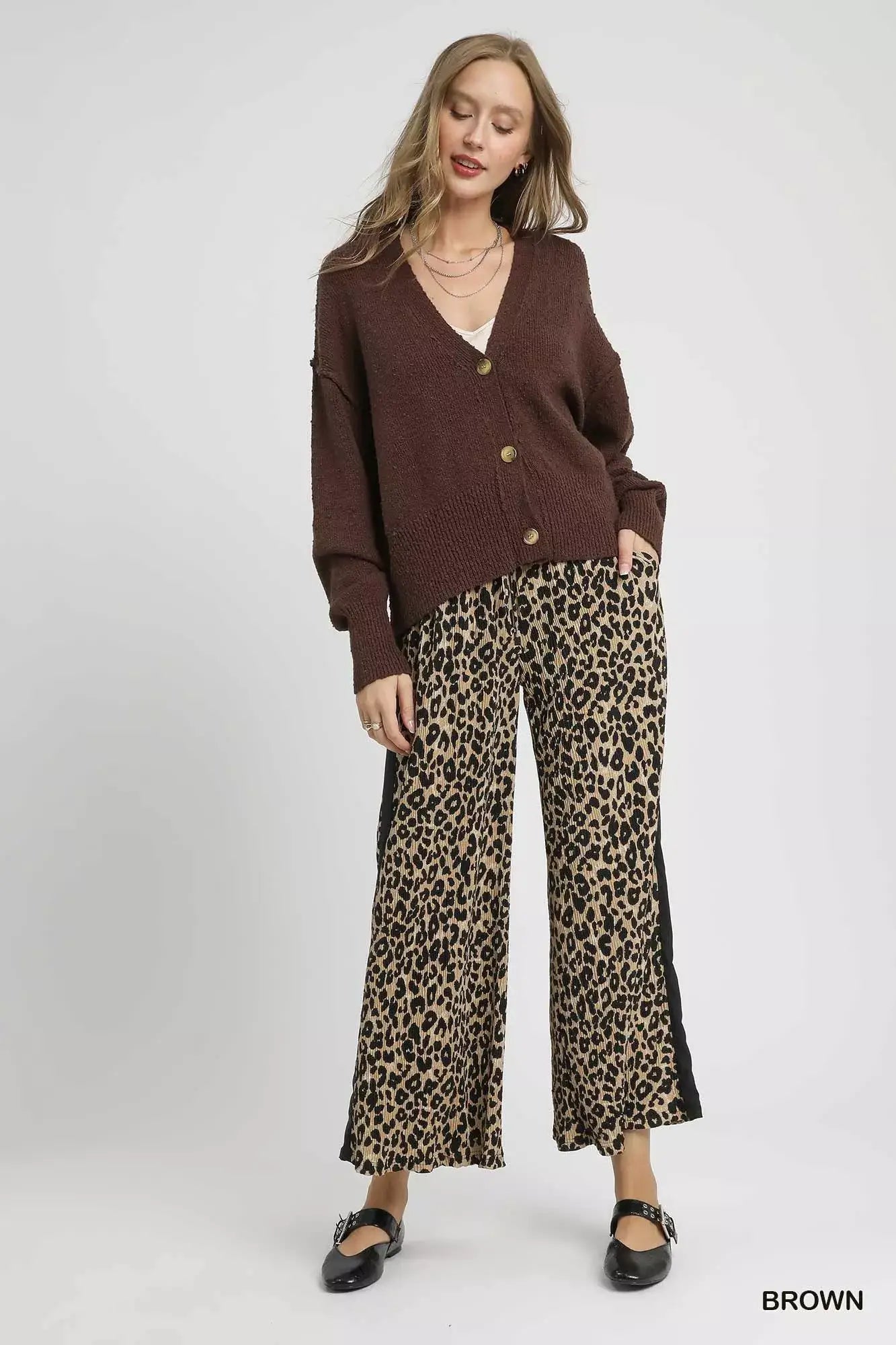 Umgee Button-Front V-Neck Knit Cardigan - Trendsi - Flyclothing LLC