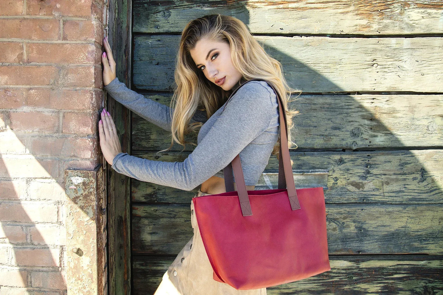 Perfect Tote Red - Kiko Leather - Flyclothing LLC