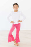 Watermelon Pink Ribbed Velvet Bells - Mila & Rose ® - Flyclothing LLC