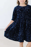 Navy Velvet Sequin Dress - Mila & Rose ® - Flyclothing LLC