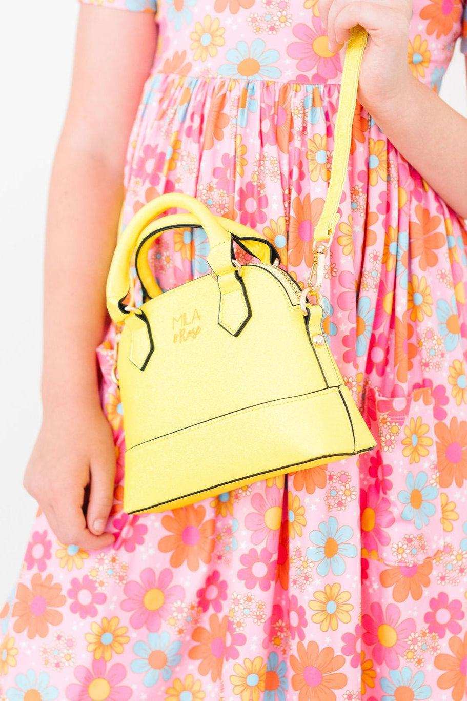 Neon Yellow Glitter Girl's Crossbody Purse - Mila & Rose ® - Flyclothing LLC
