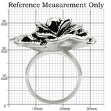 0W252 - Rhodium Brass Ring with Top Grade Crystal in Clear - Alamode - Flyclothing LLC
