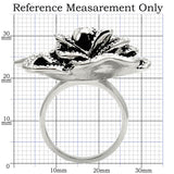 0W252 - Rhodium Brass Ring with Top Grade Crystal  in Clear - Alamode