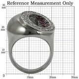 0W304 - Ruthenium Brass Ring with Synthetic Garnet in Ruby - Alamode - Flyclothing LLC