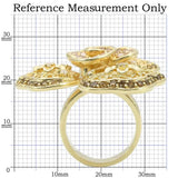 0W312 - Gold Brass Ring with AAA Grade CZ in Multi Color - Alamode - Flyclothing LLC