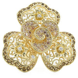 0W312 - Gold Brass Ring with AAA Grade CZ in Multi Color - Alamode - Flyclothing LLC