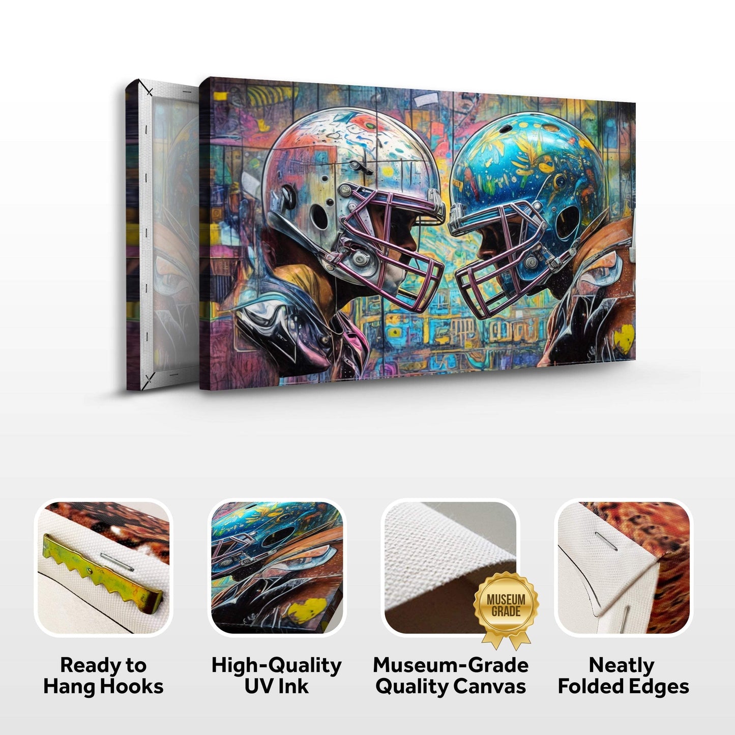 Helmet Clash - Sport Wall Art - Tailored Canvases - Flyclothing LLC