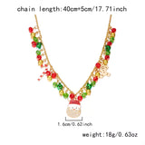18K Gold-Plated Christmas Charm Necklace - Trendsi - Flyclothing LLC