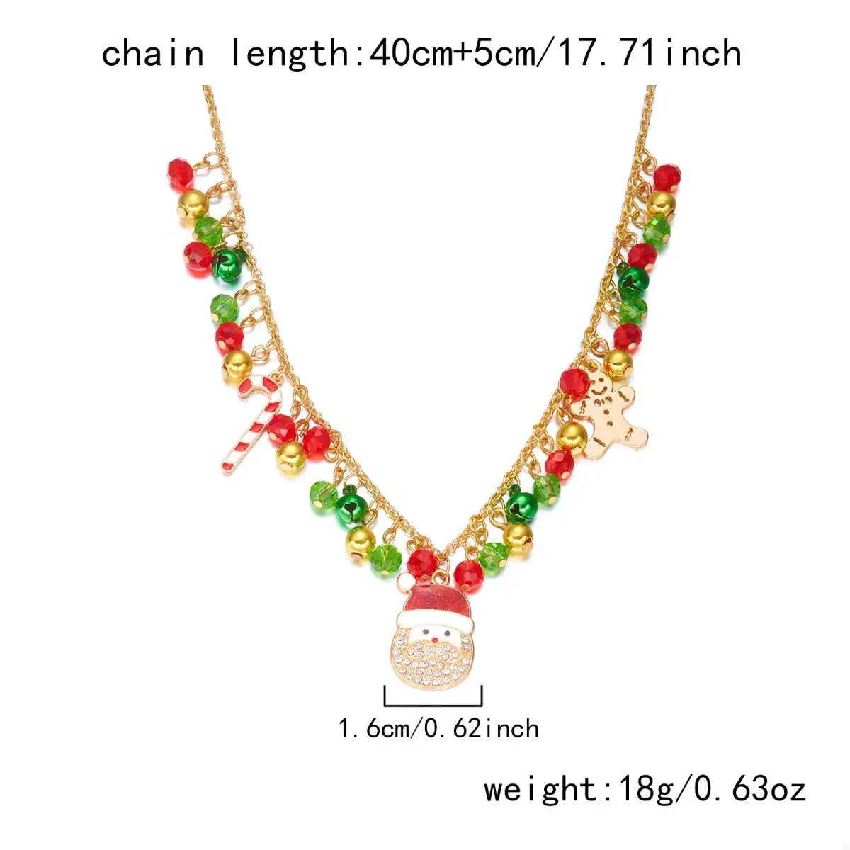 18K Gold-Plated Christmas Charm Necklace - Trendsi - Flyclothing LLC
