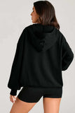 Pocketed Half Zip Long Sleeve Hoodie - Trendsi - Flyclothing LLC