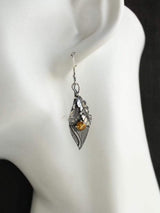 Alloy Rhinestone Leaf Shape Earrings - Trendsi - Flyclothing LLC