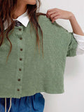 Button Down Half Sleeve Shirt - Trendsi - Flyclothing LLC
