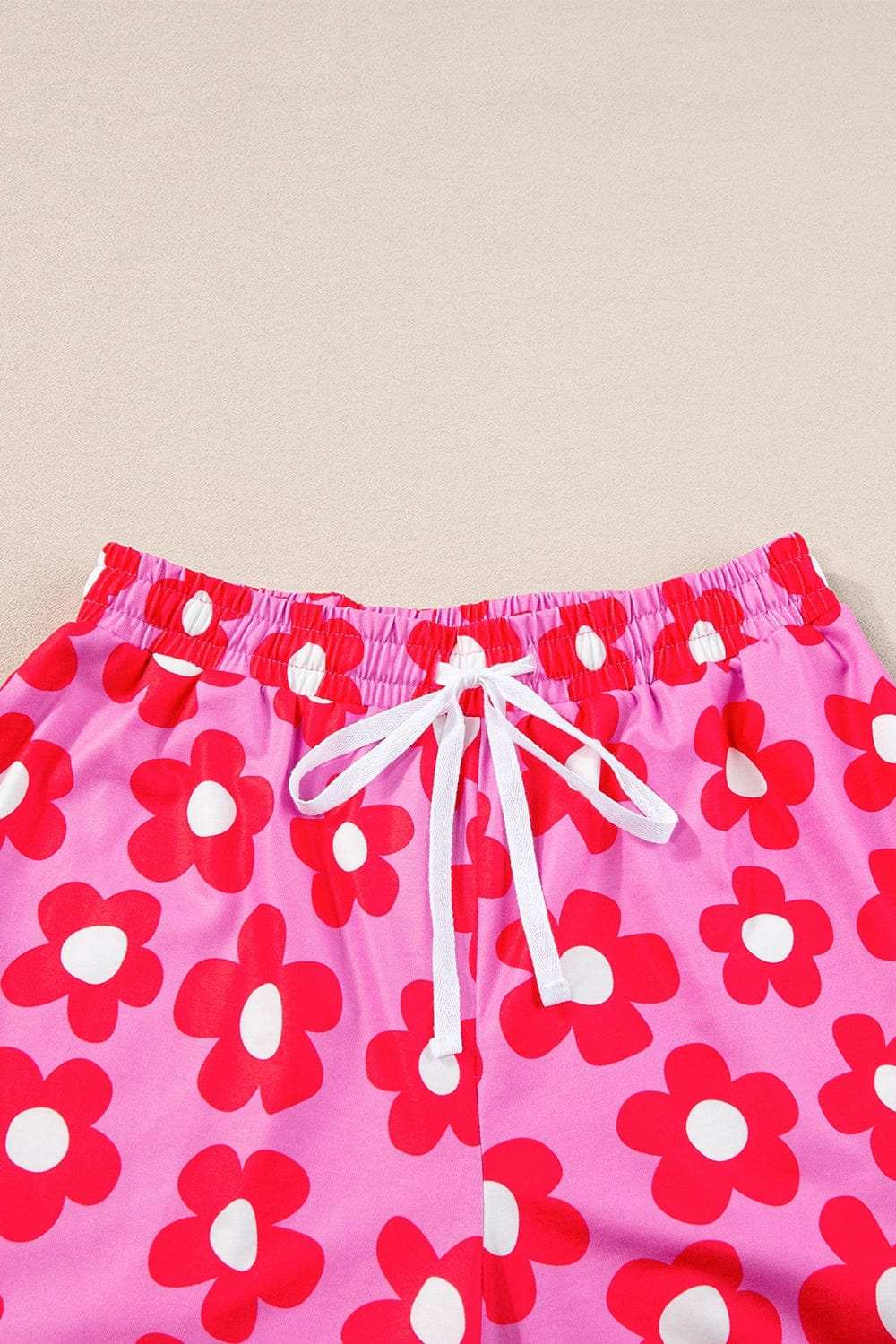 Pocketed Flower Half Sleeve Top and Shorts Lounge Set - Trendsi - Flyclothing LLC