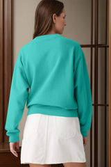 Round Neck Long Sleeve Sweatshirt - Trendsi - Flyclothing LLC