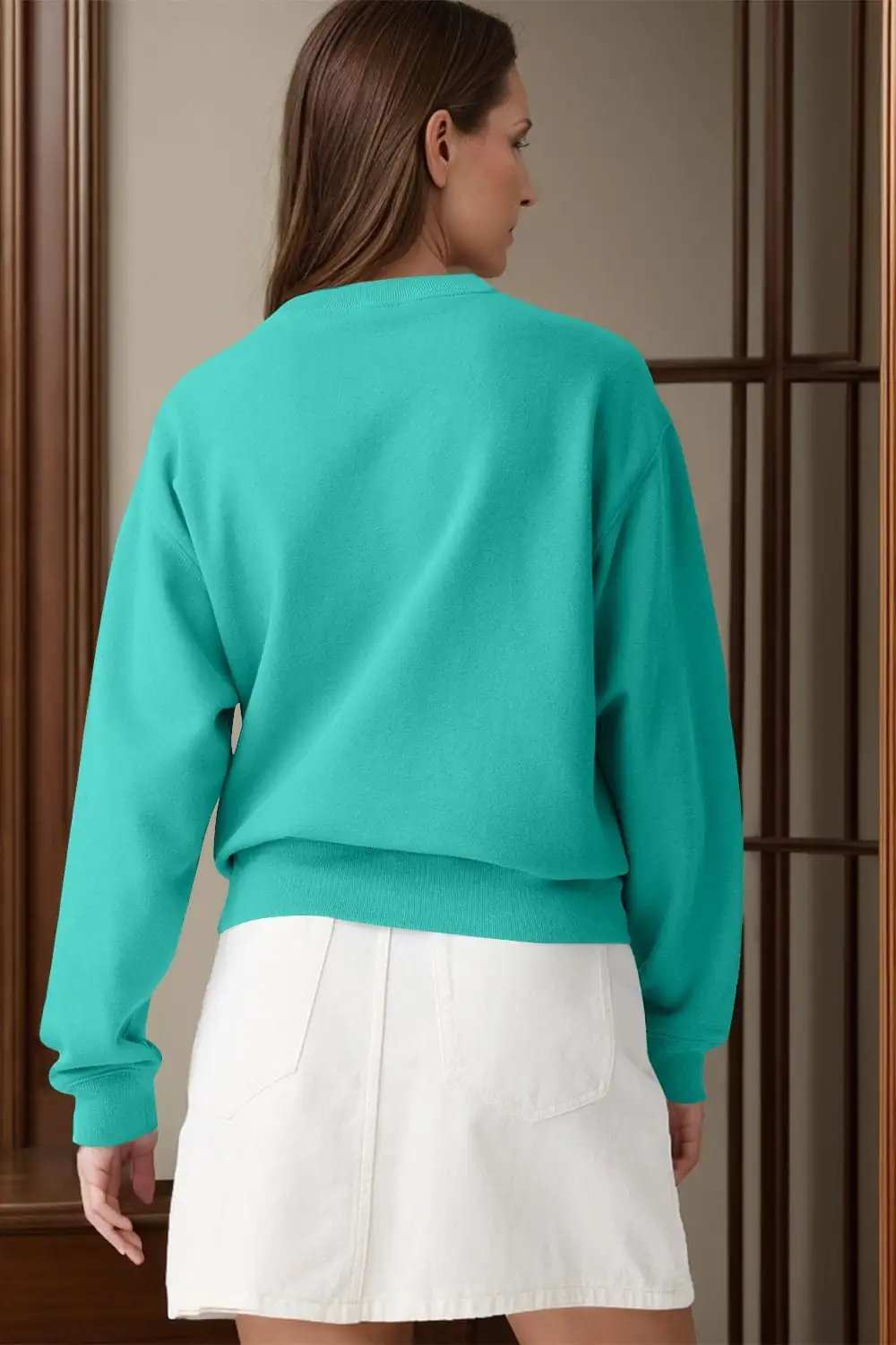 Round Neck Long Sleeve Sweatshirt - Trendsi - Flyclothing LLC