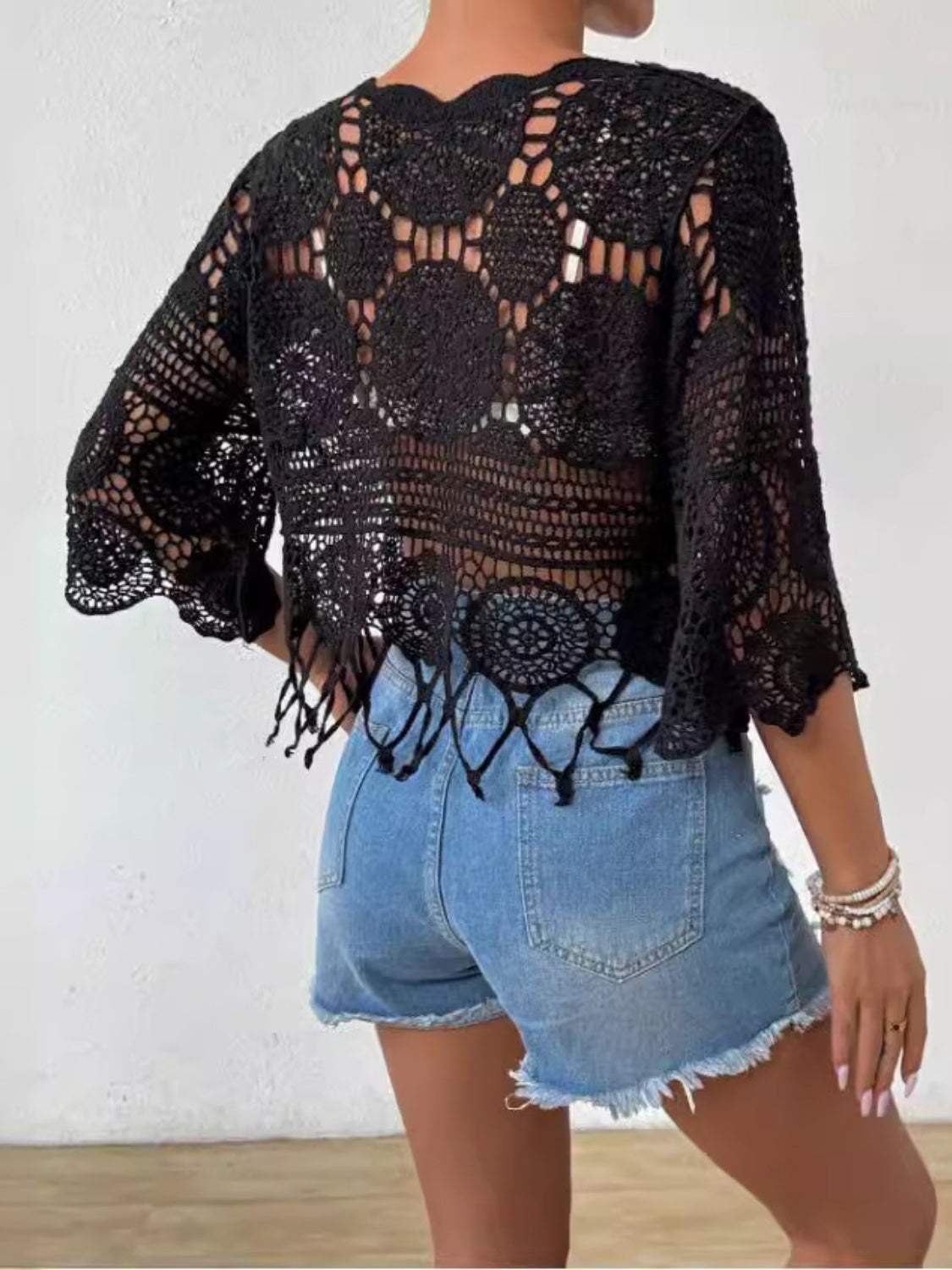 Openwork Round Neck Cover-Up - Trendsi - Flyclothing LLC