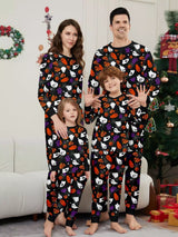 Full Size Halloween Themed Family Matching Pajama Set with Ghost and Pumpkin Print Plus Size - Trendsi - Flyclothing LLC
