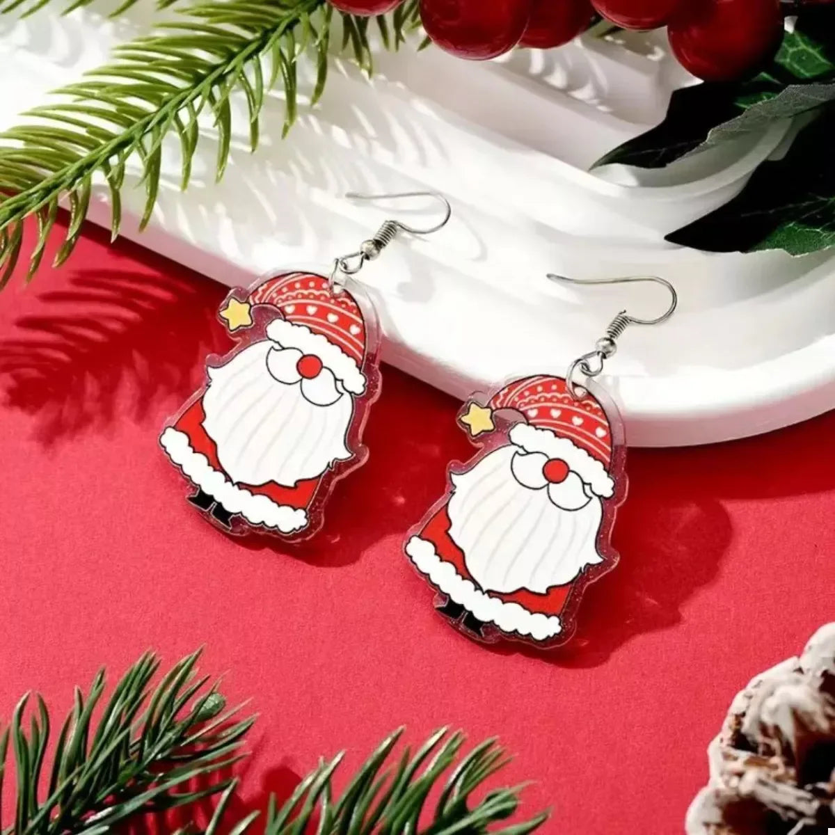 Christmas Santa Claus Dangle Earrings - Trendsi - Flyclothing LLC