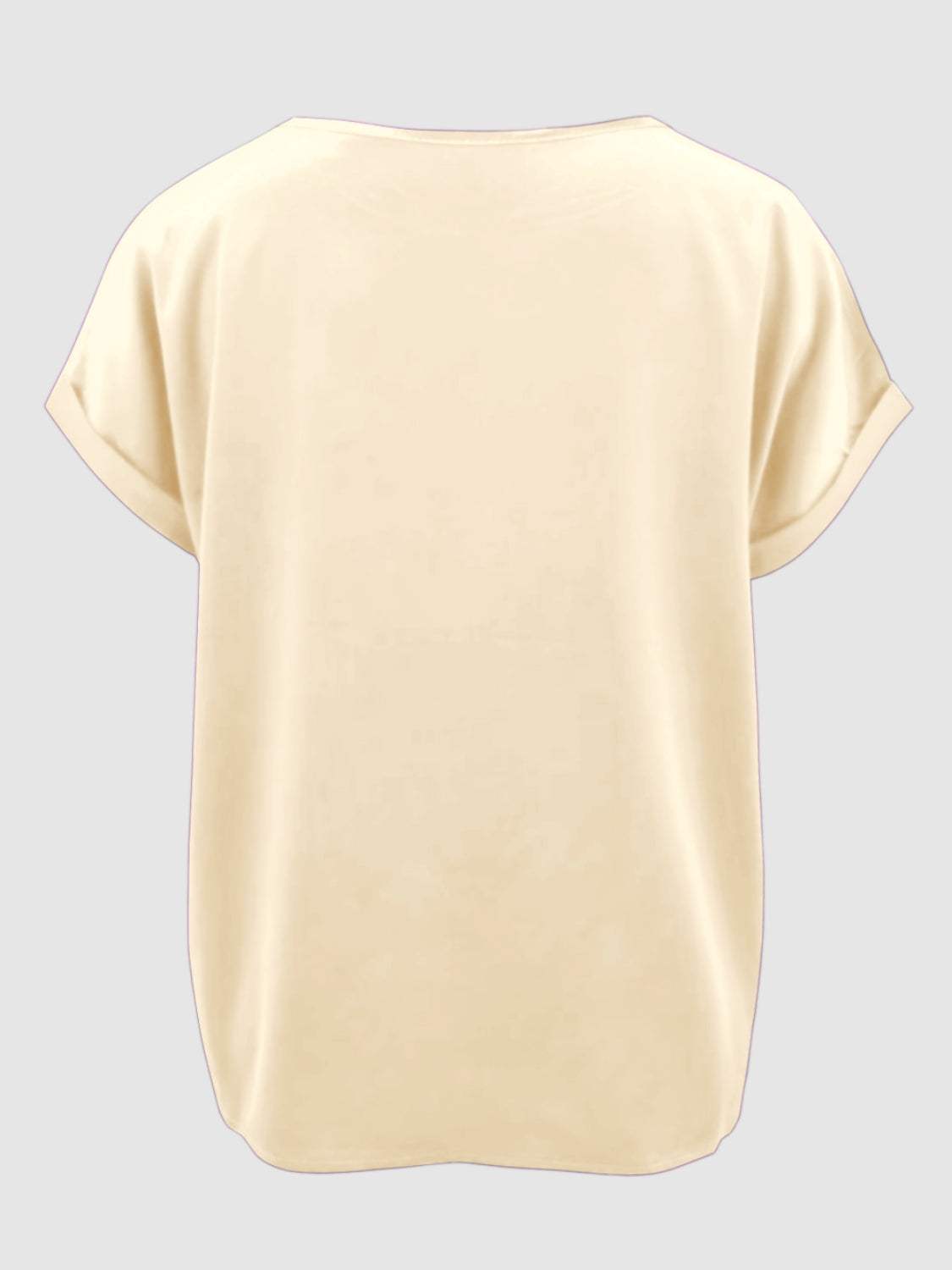 Round Neck Short Sleeve T-Shirt - Trendsi - Flyclothing LLC