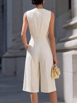 Sleeveless Wide-Leg Zipper Front Jumpsuit - Trendsi - Flyclothing LLC
