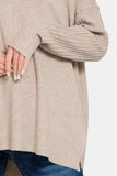Zenana V-Neck Side Slit High-Low Sweater - Trendsi - Flyclothing LLC