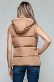 Snobbish Snap and Zip Closure Hooded Vest - Trendsi - Flyclothing LLC