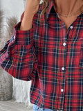 Perfee Plaid Button Up Long Sleeve Shirt - Trendsi - Flyclothing LLC