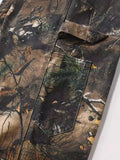 Men's Camouflage Leaf-Print Cargo Jeans - Trendsi