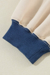 Contrast Round Neck Long Sleeve Sweatshirt - Trendsi - Flyclothing LLC
