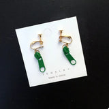 Zipper Dangle Clip-on Earrings - Trendsi - Flyclothing LLC