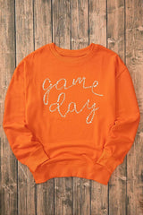 GAME DAY Round Neck Long Sleeve Sweatshirt - Trendsi - Flyclothing LLC